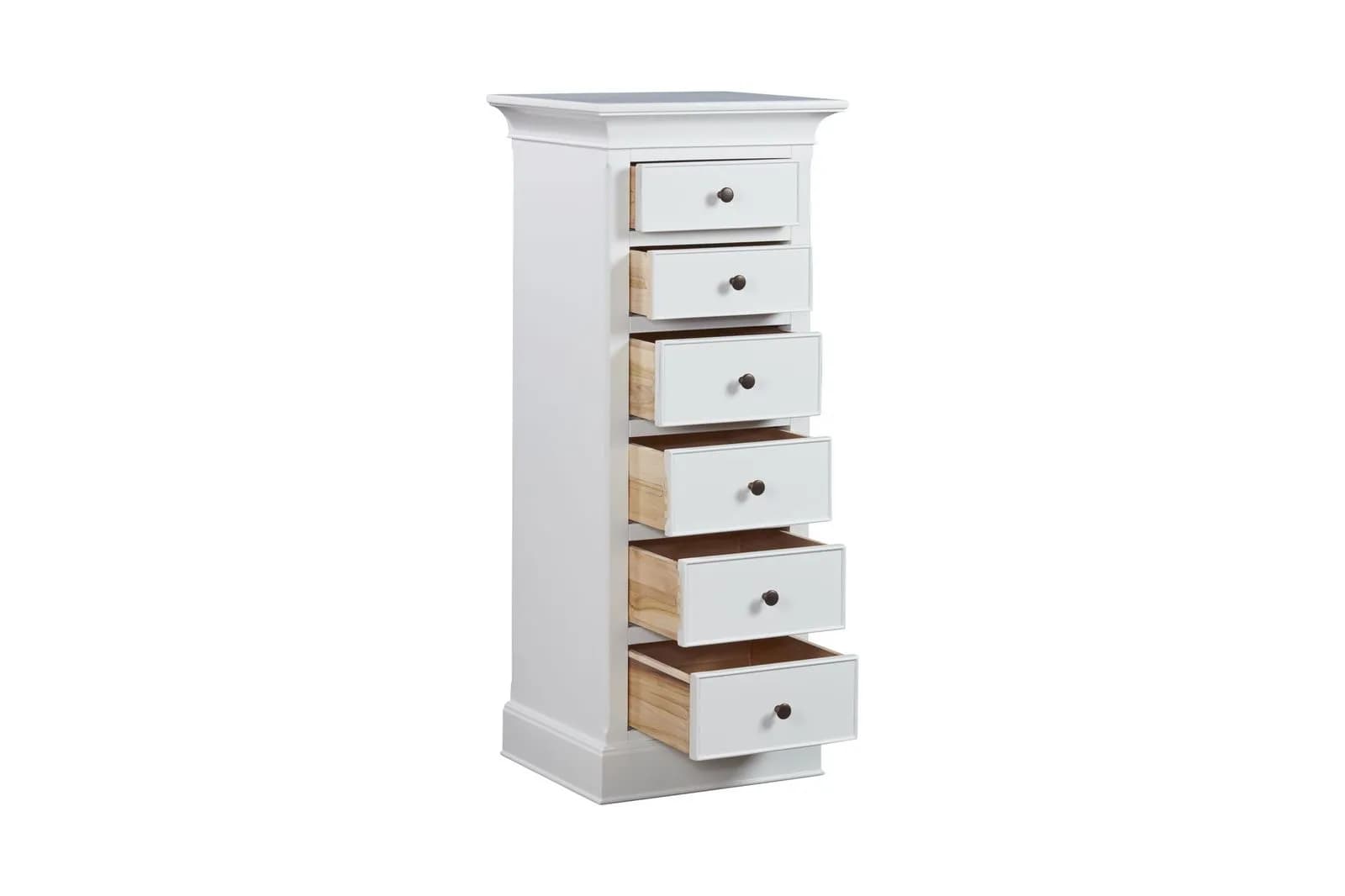 Verona Antique White 6 Drs Narrow Chest
