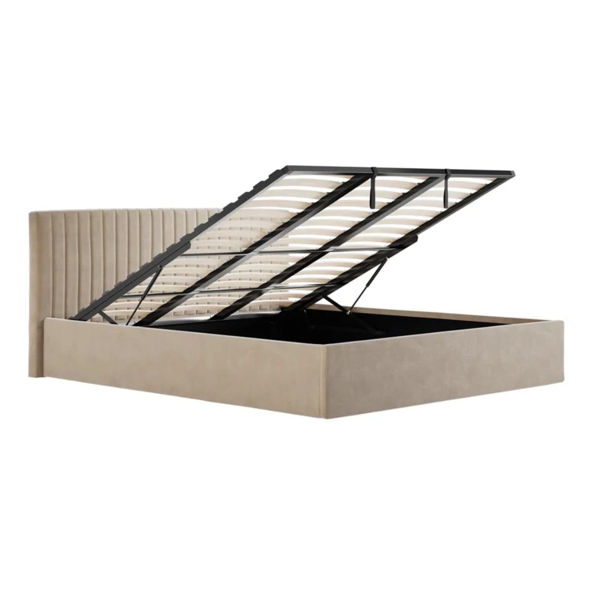 Berlin Beige Ottoman Super King Size Bed