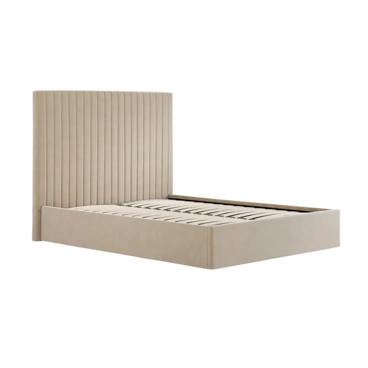 Berlin Beige Tall Ottoman Double Bed