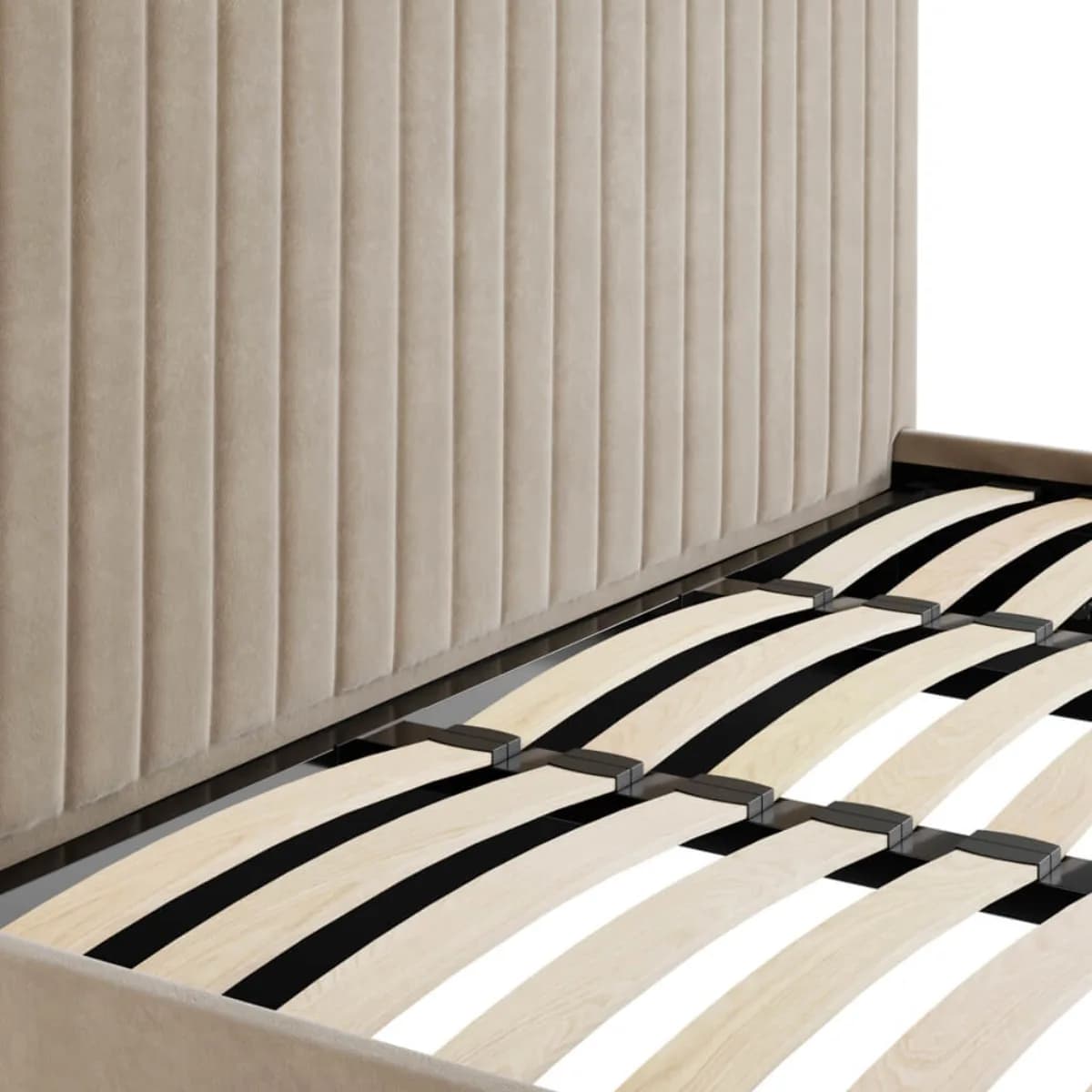 Berlin Beige Tall Ottoman Super King Size Bed
