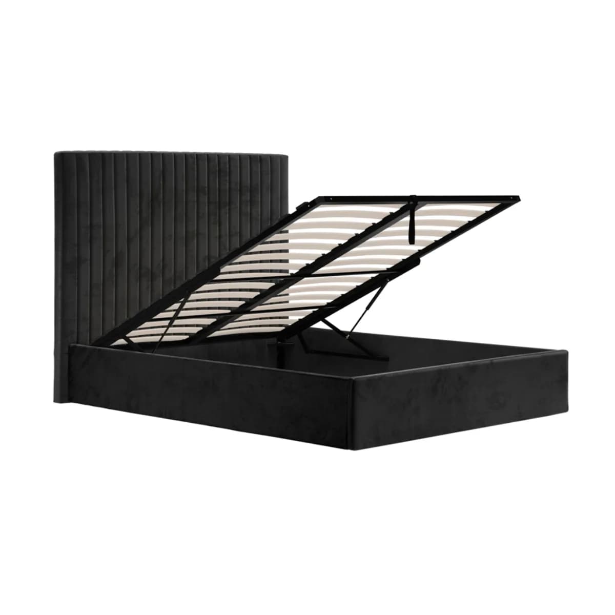 Berlin Black Tall Ottoman Double Bed