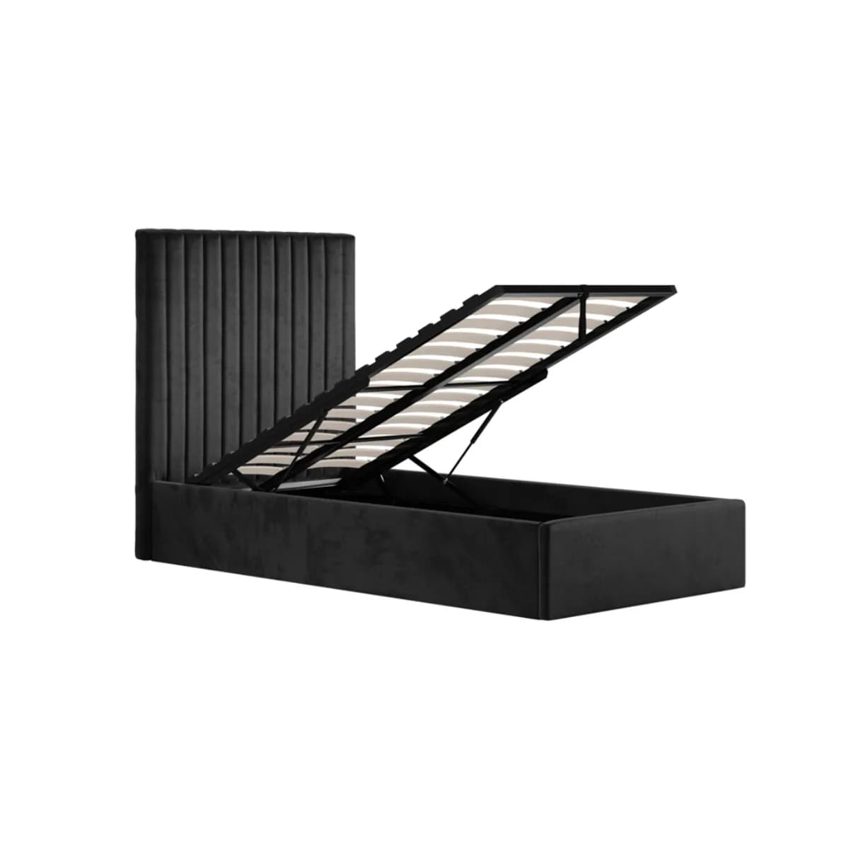 Berlin Black Tall Ottoman Single Bed