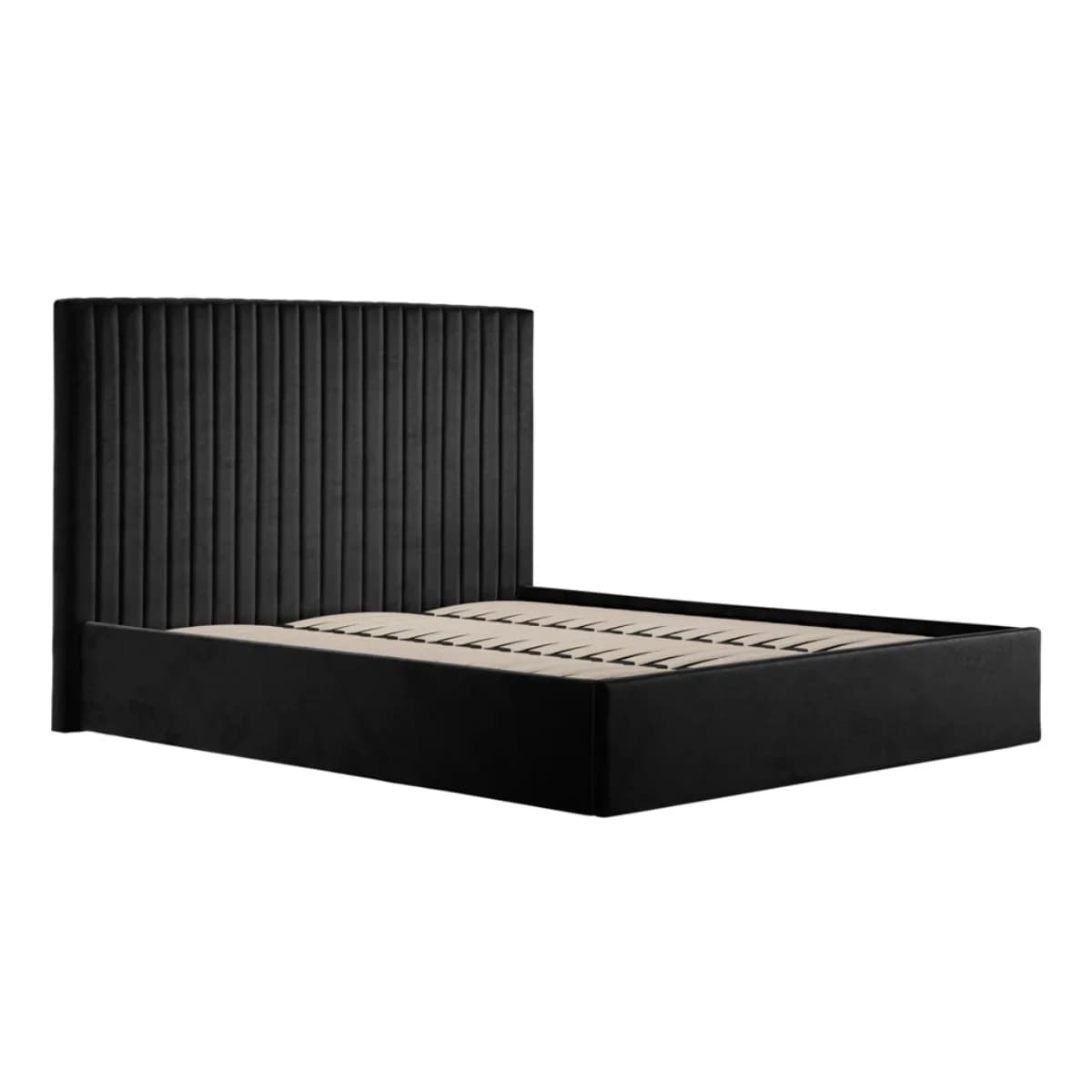 Berlin Black Tall Ottoman Super King Size Bed