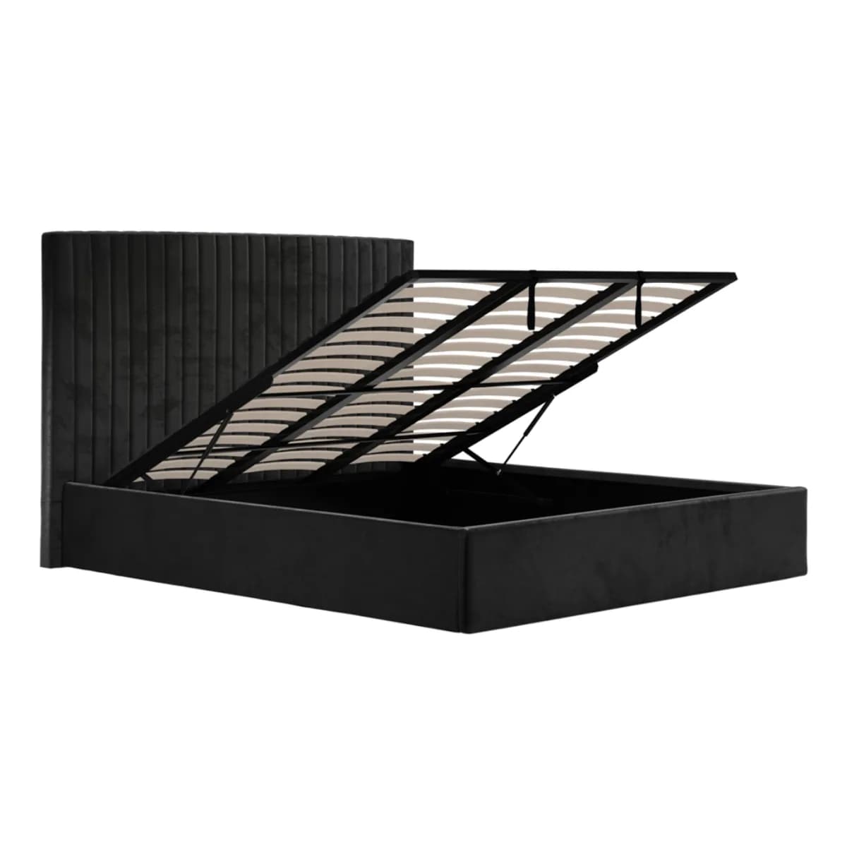 Berlin Black Tall Ottoman Super King Size Bed