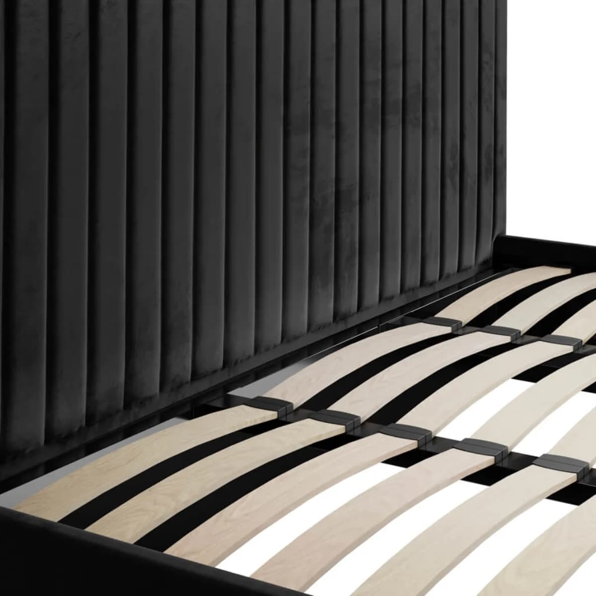 Berlin Black Tall Ottoman Super King Size Bed