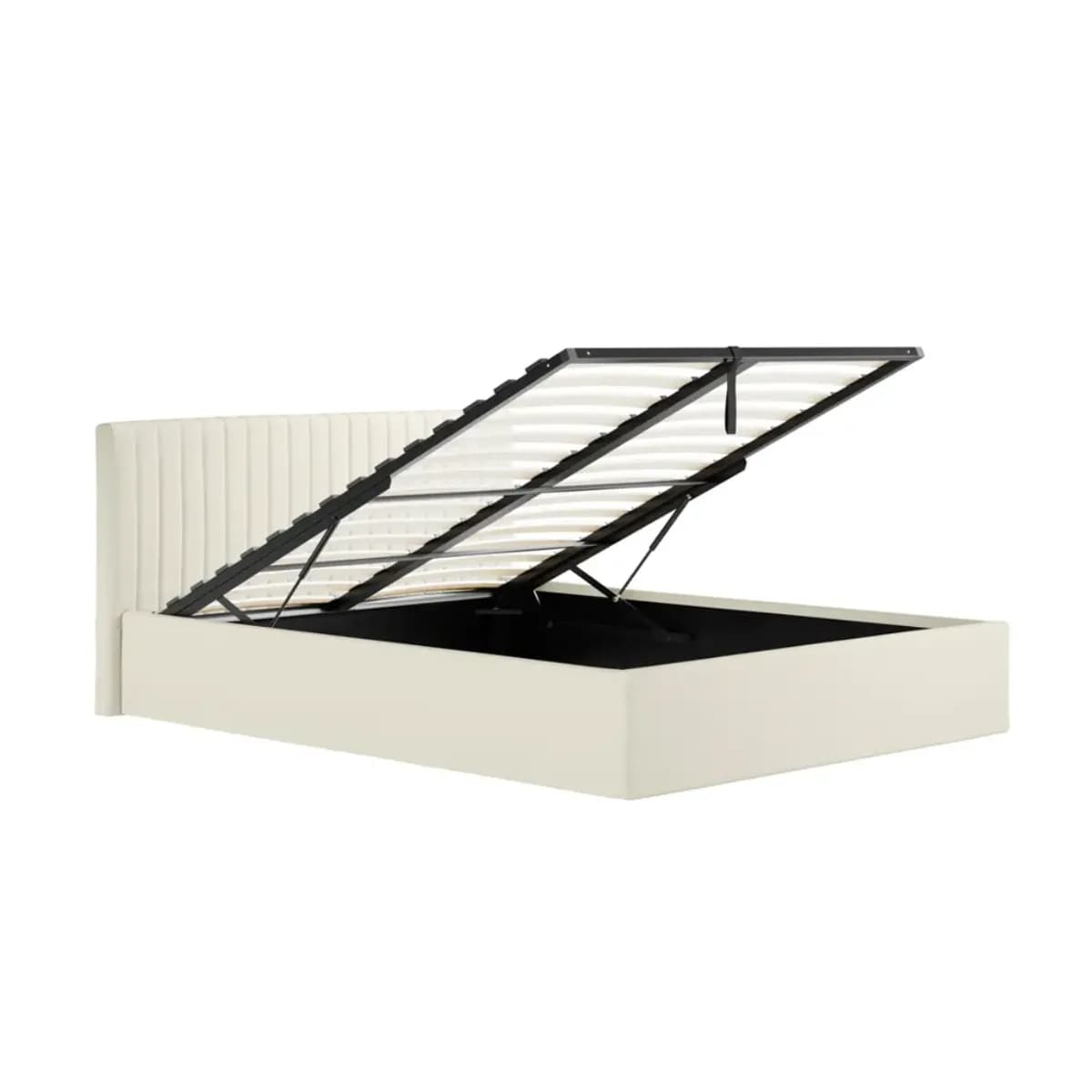Berlin Milk Ottoman Double Bed