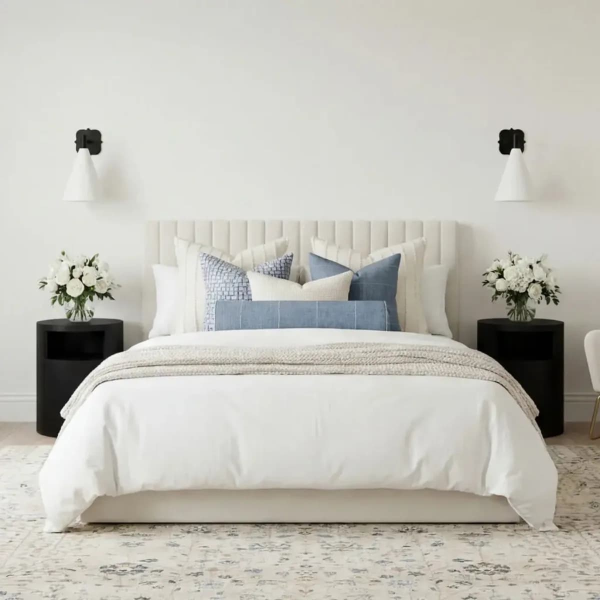 Berlin Milk Ottoman Double Bed