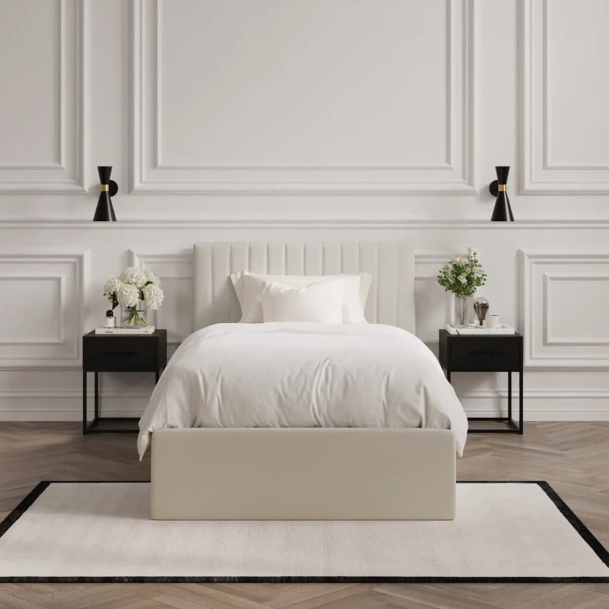 Berlin Milk Ottoman Single Bed