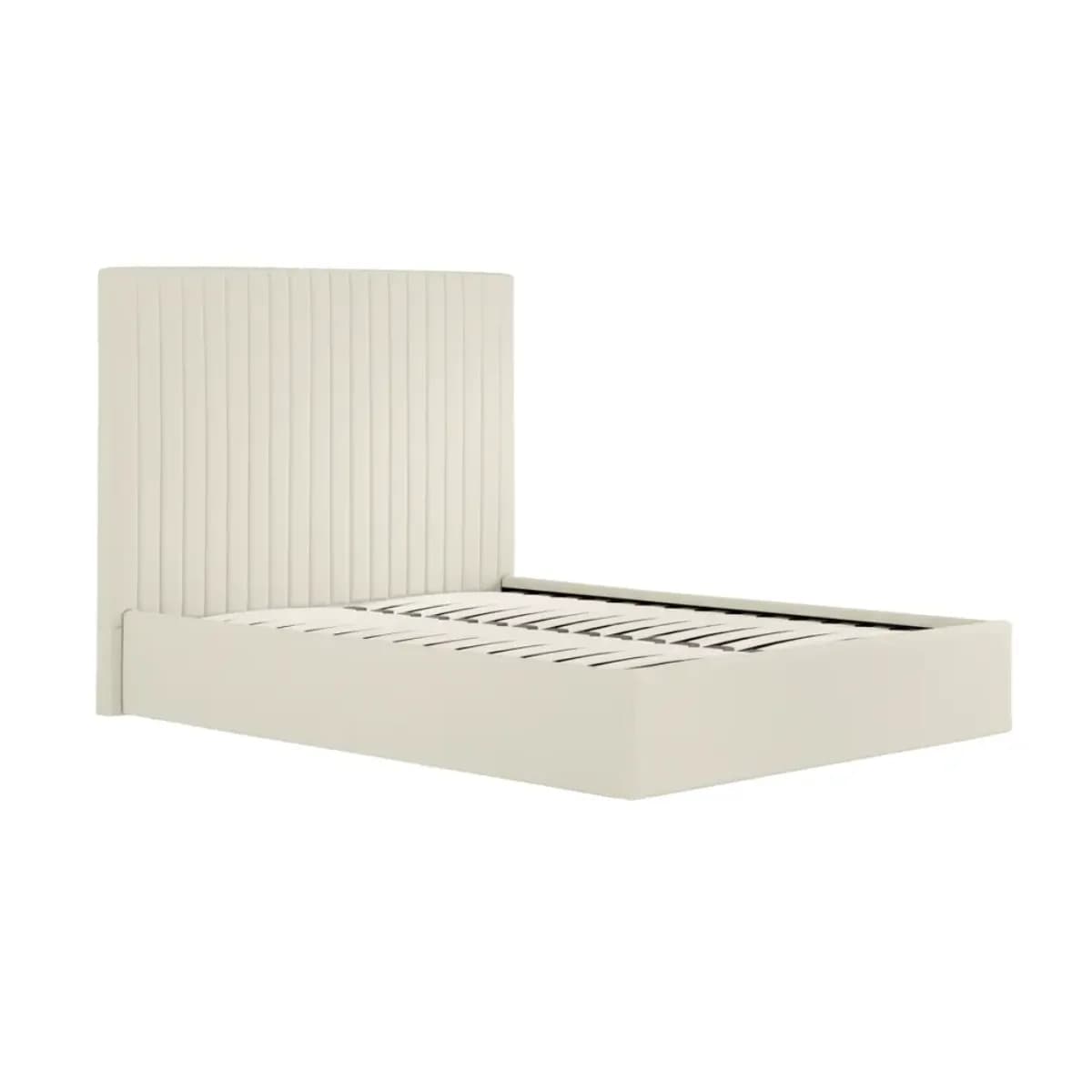 Berlin Milk Tall Ottoman Double Bed