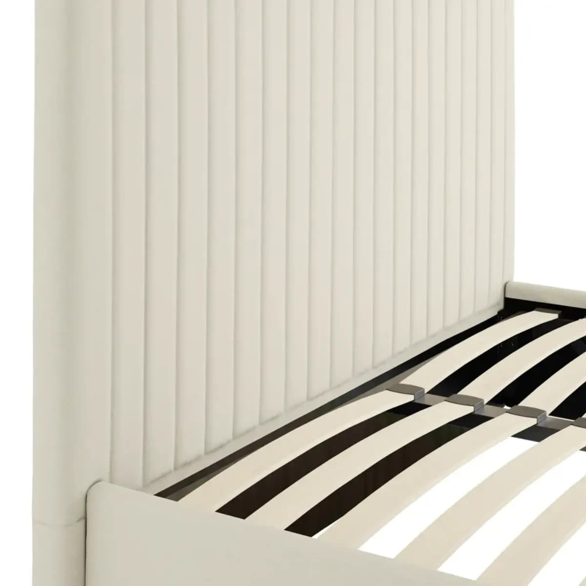 Berlin Milk Tall Ottoman Double Bed