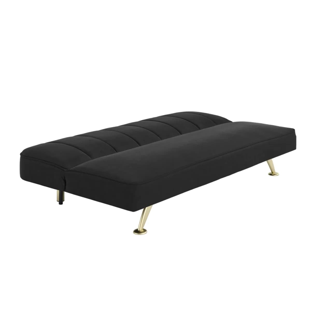 Burlington Sofa Bed Black Velvet / Brushed Gold