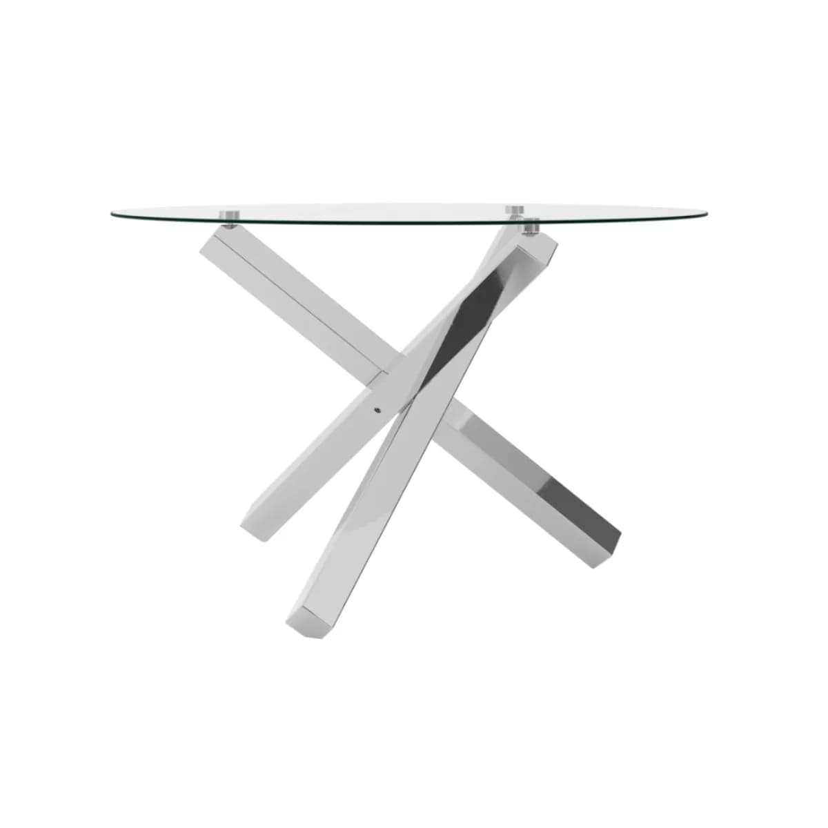 Capri Clear / Silver Dining Table