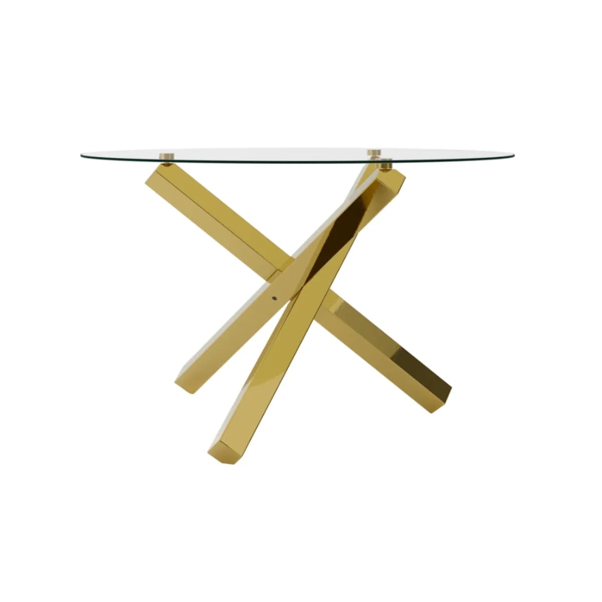 Capri Dining Table Glass Top With Gold Metal Legs