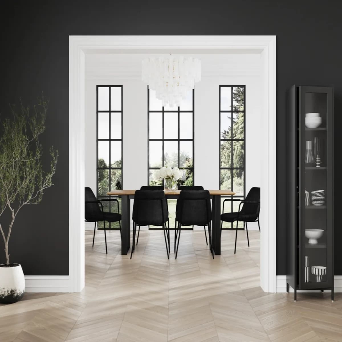 Carlo Black / Black / Arms Dining Chair