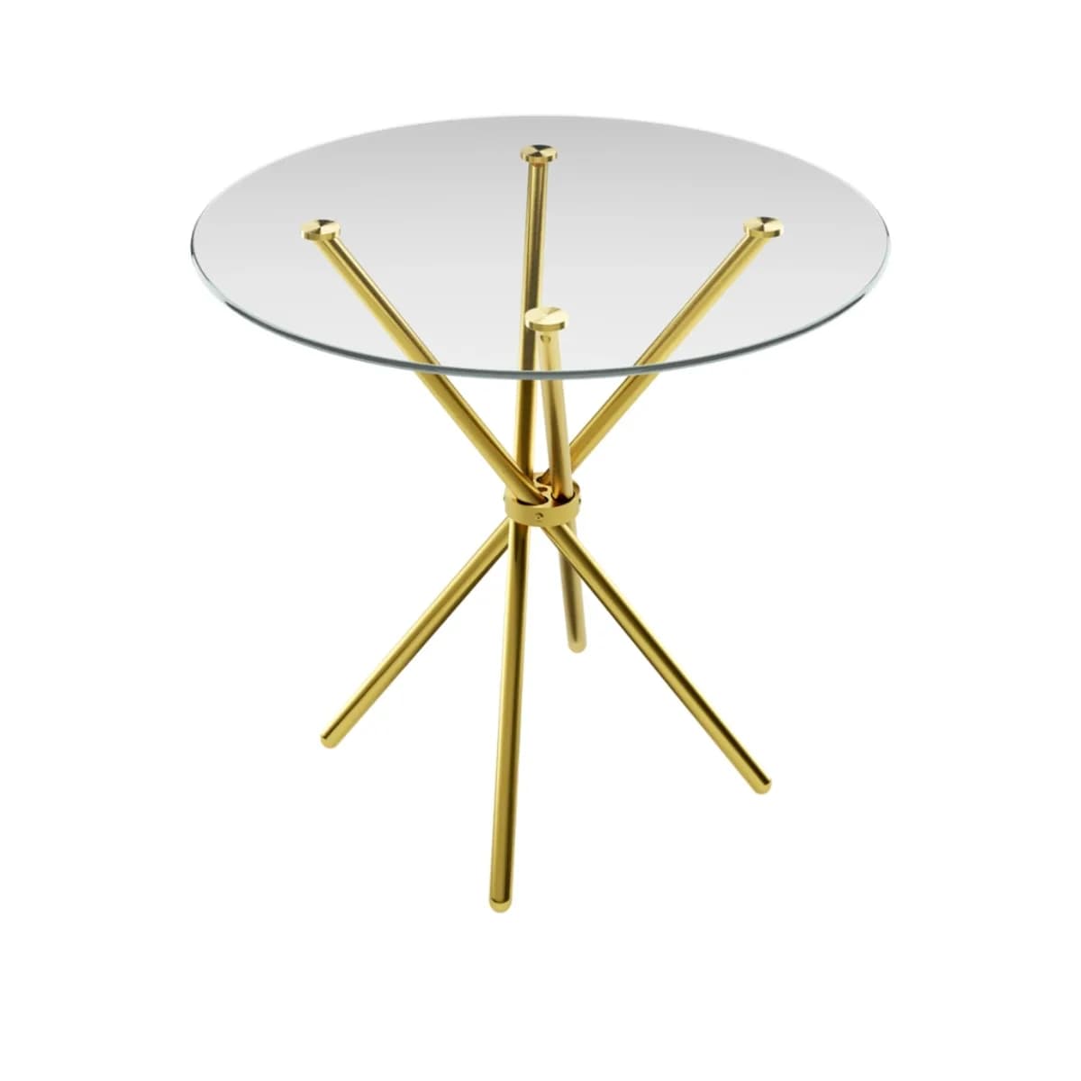 Casa Clear Top / Gold Legs Dining Table