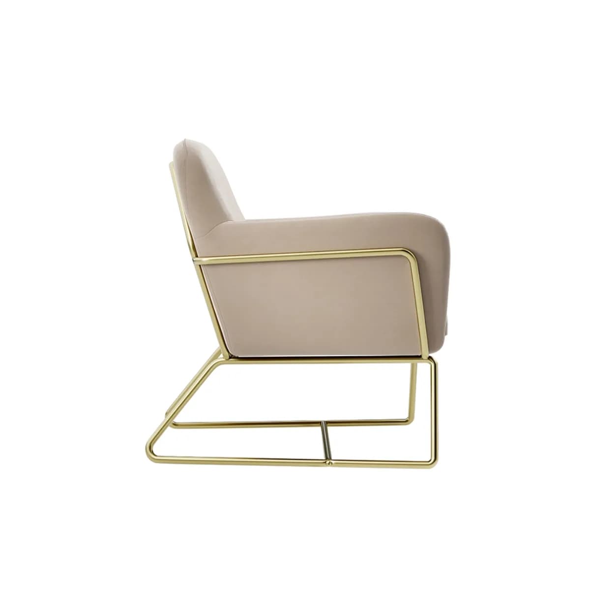Charles Armchair Beige Velvet / Brushed Gold