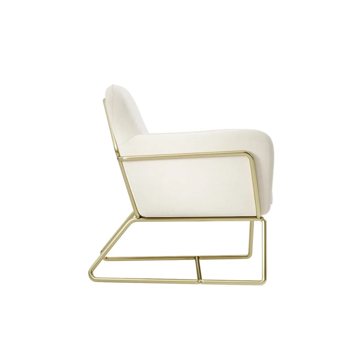 Charles Armchair Cream Velvet / Brushed Gold