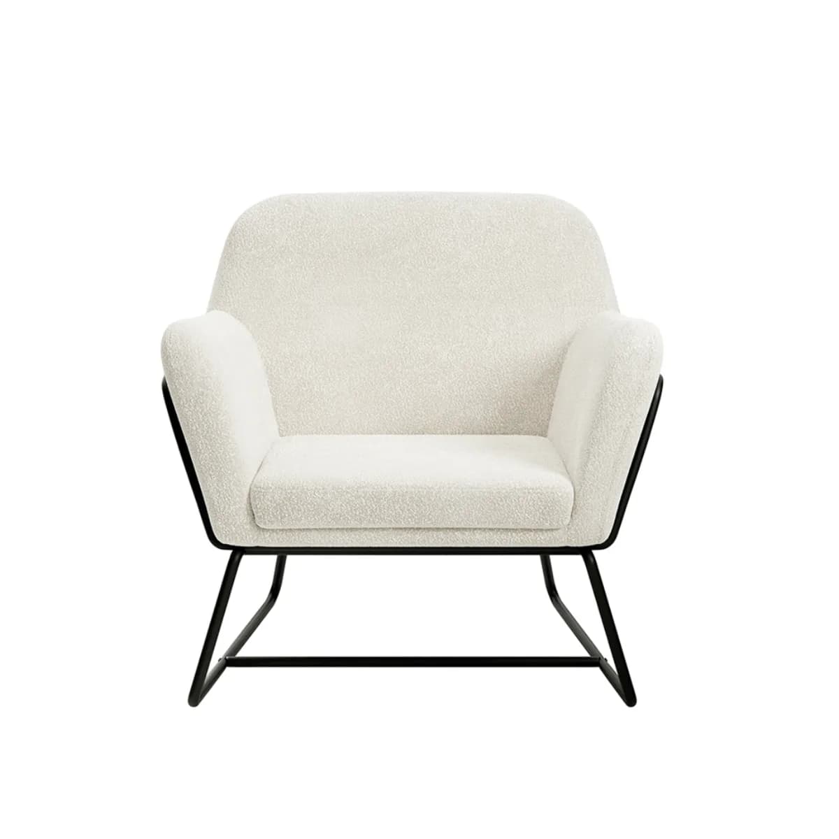 Charles Armchair Ivory Boucle / Matte Black