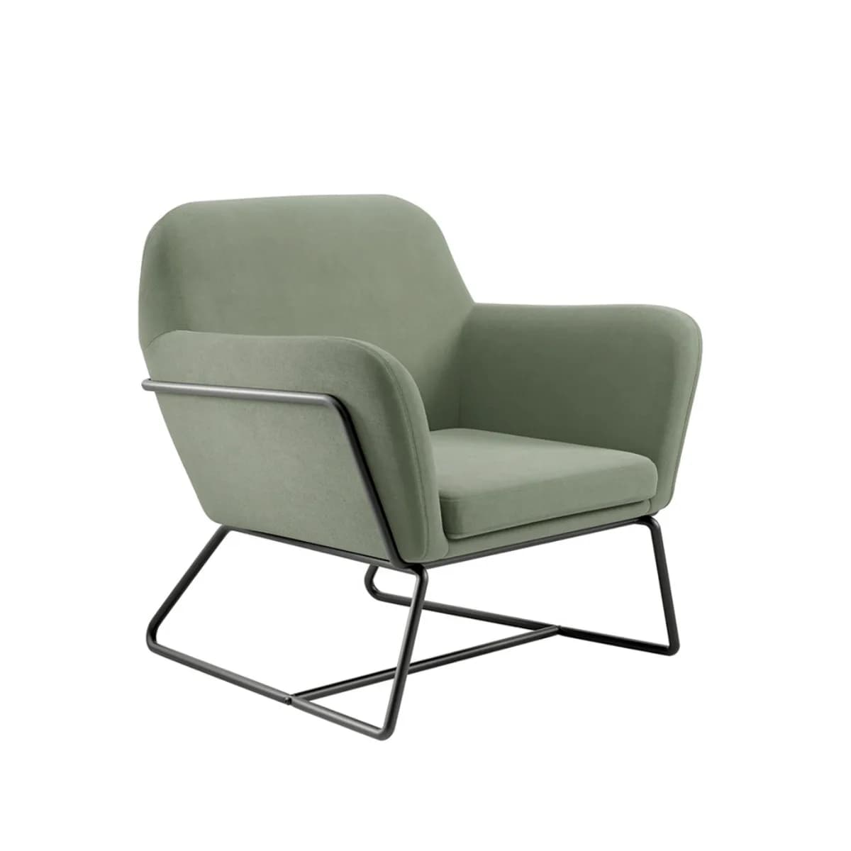 Charles Armchair Sage Velvet / Matte Black