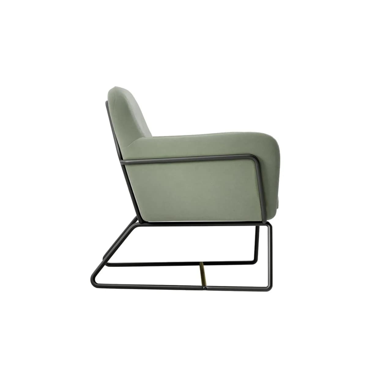 Charles Armchair Sage Velvet / Matte Black