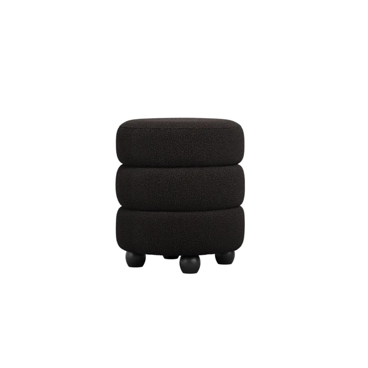 Emi Black / Black Pouffe