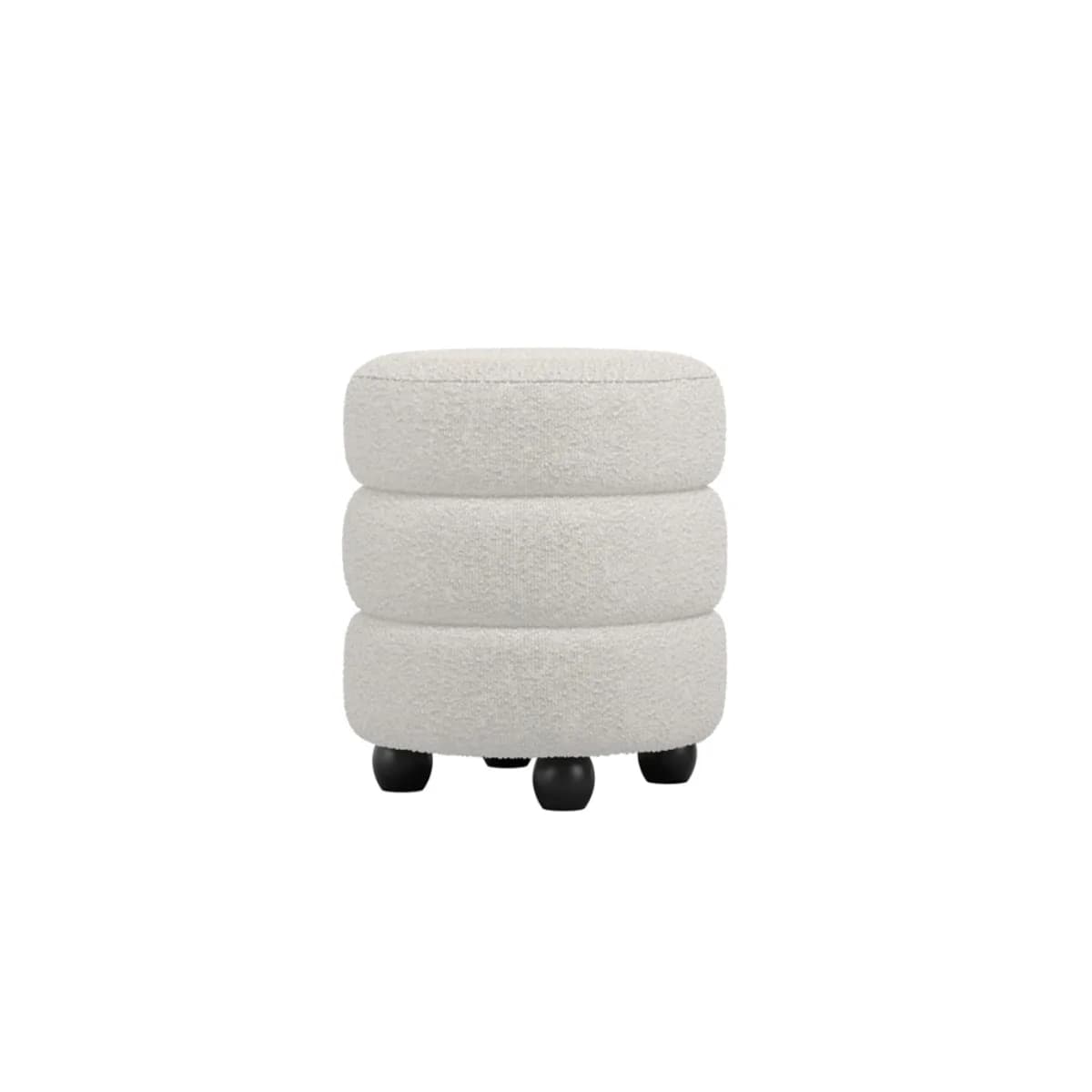 Emi Ivory / Black Pouffe