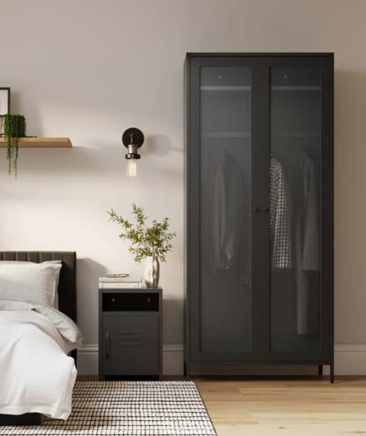 Ives Black Bedside Cabinet