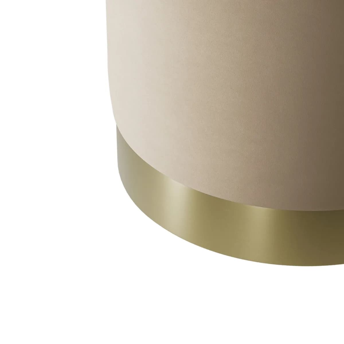 Lara Pouffe Beige Velvet / Brushed Gold Small