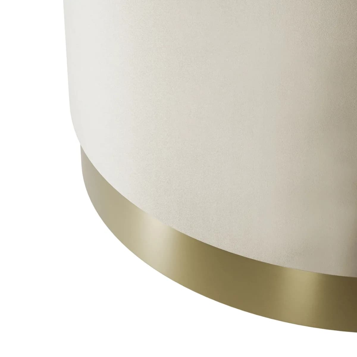 Lara Pouffe Cream Velvet / Brushed Gold Large