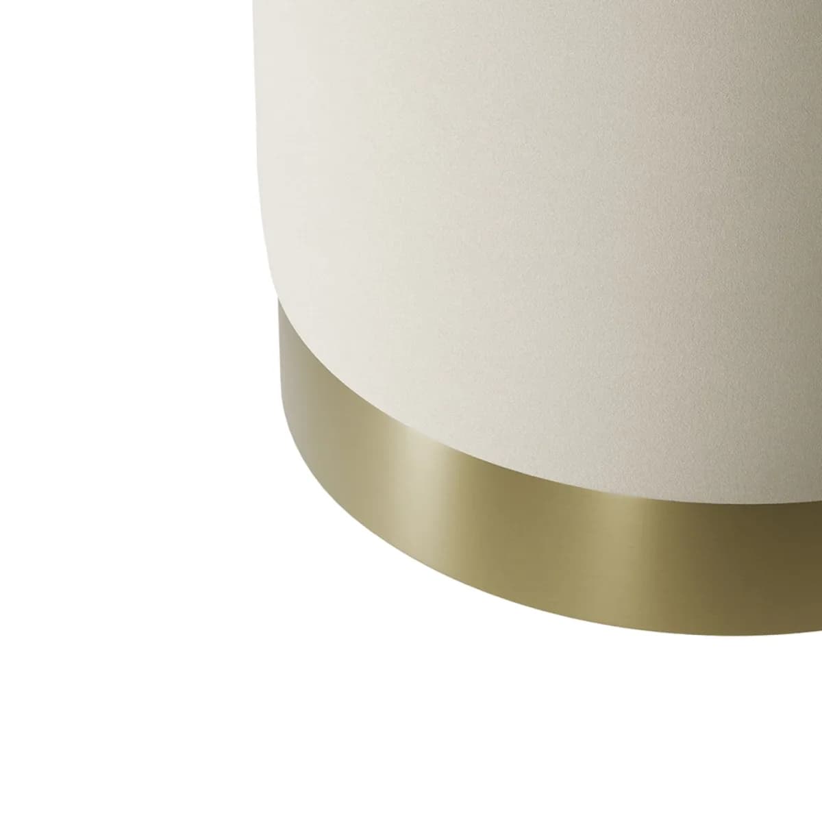 Lara Pouffe Cream Velvet / Brushed Gold Small