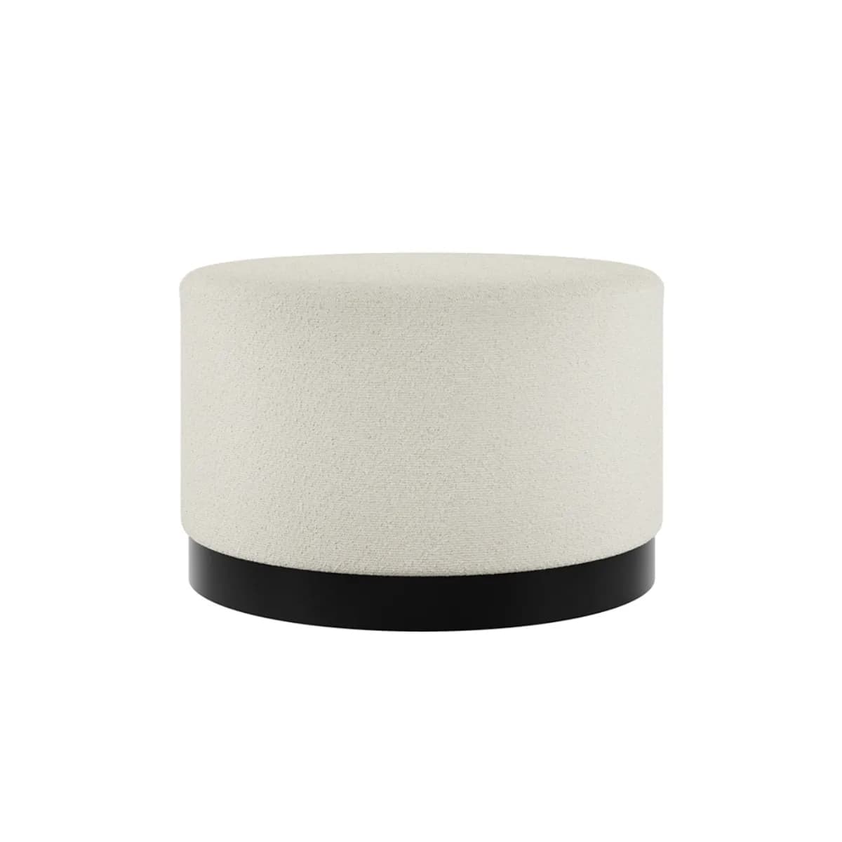 Lara Pouffe Ivory Boucle / Matte Black Large