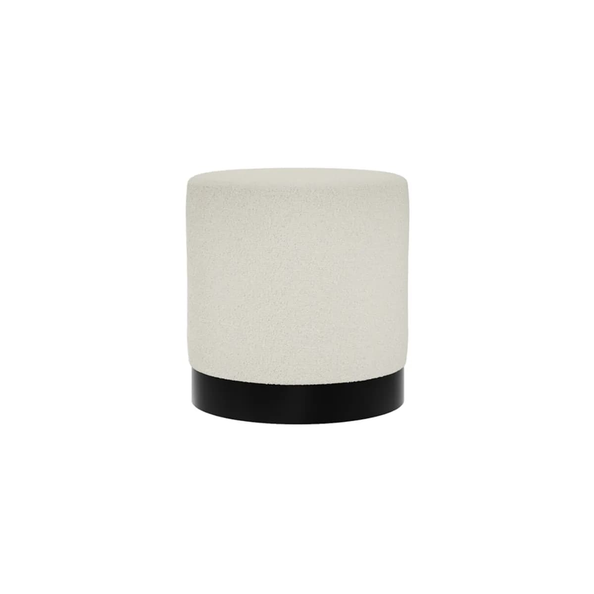 Lara Pouffe Ivory Boucle / Matte Black Small