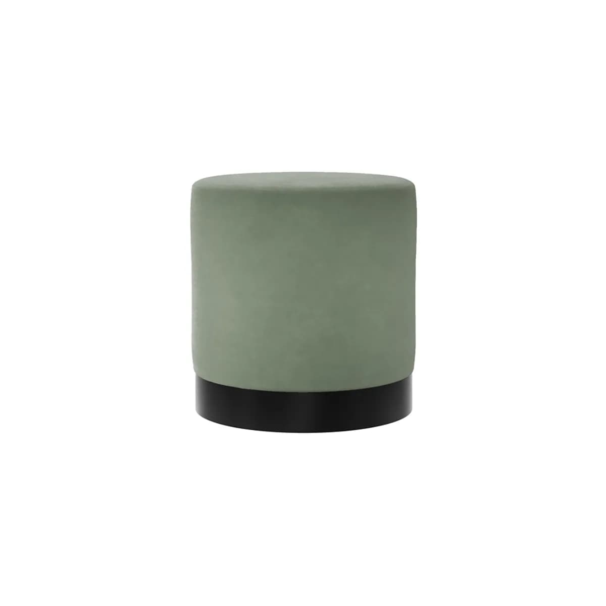 Lara Pouffe Sage Velvet / Matte Black Small