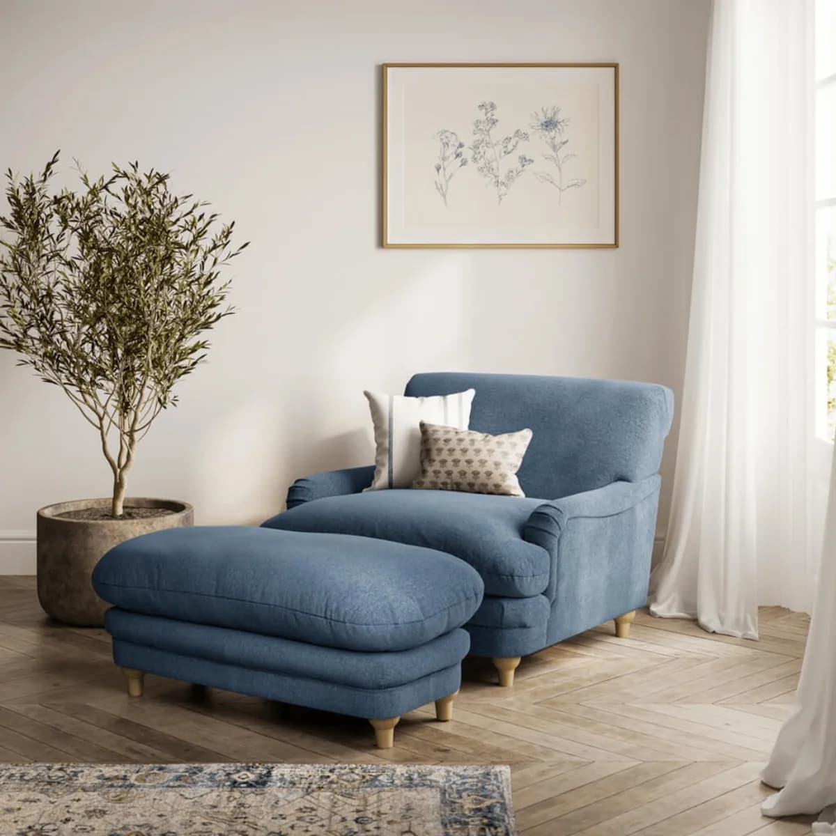 Plumpton Chair Denim Blue Weave