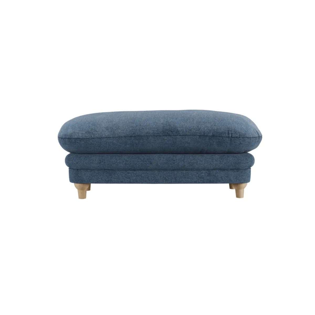 Plumpton Footstool Denim Blue Weave