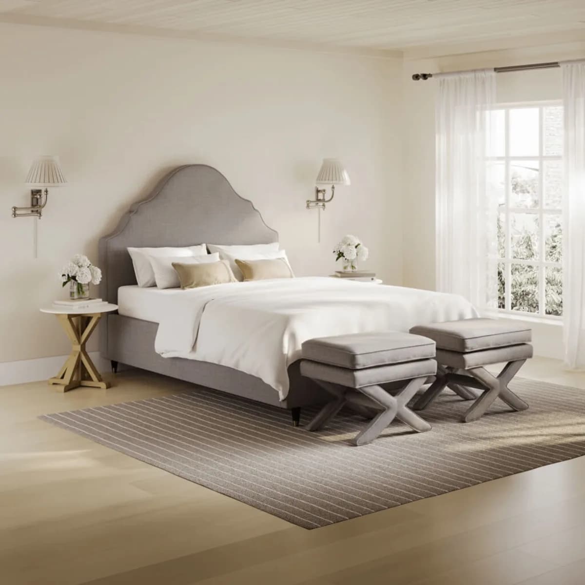 Quince Light Grey King Size Bed