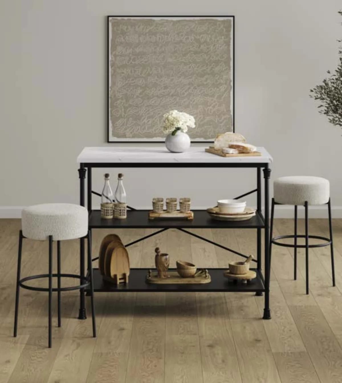 Shay Stone Winged Counter Stool