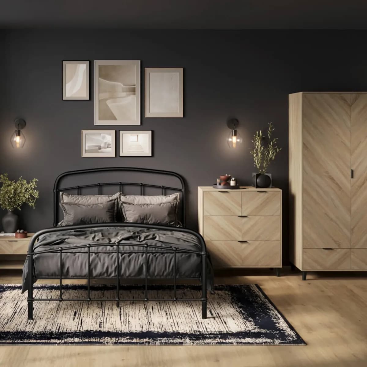 Stockholm Chevron 2 Door Wardrobe