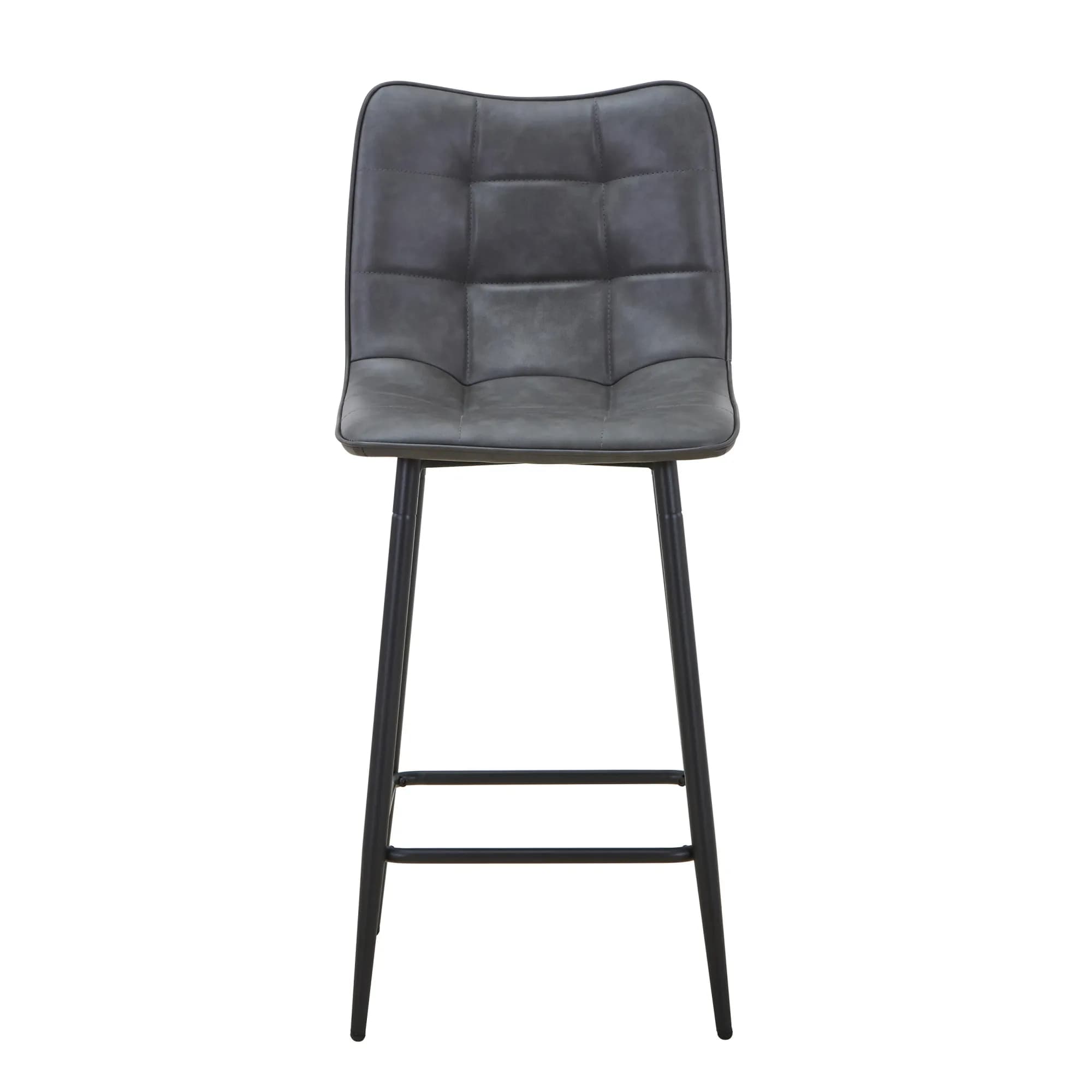 Alnwick Leather Effect Grey Bar Stool