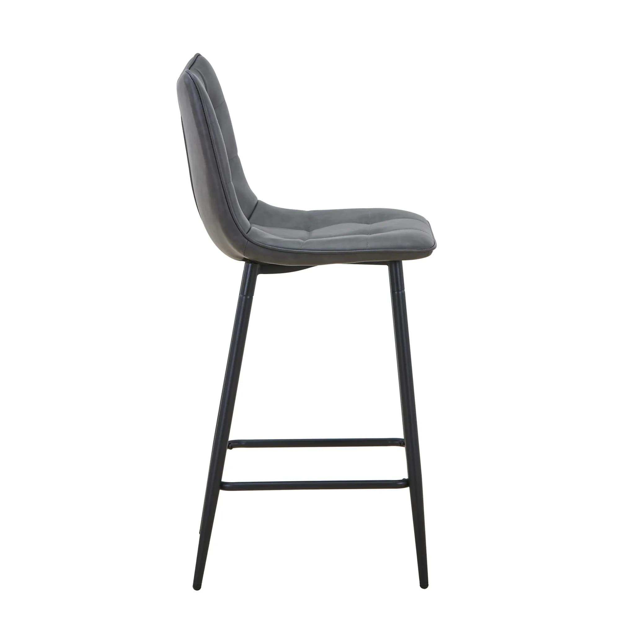 Alnwick Leather Effect Grey Bar Stool