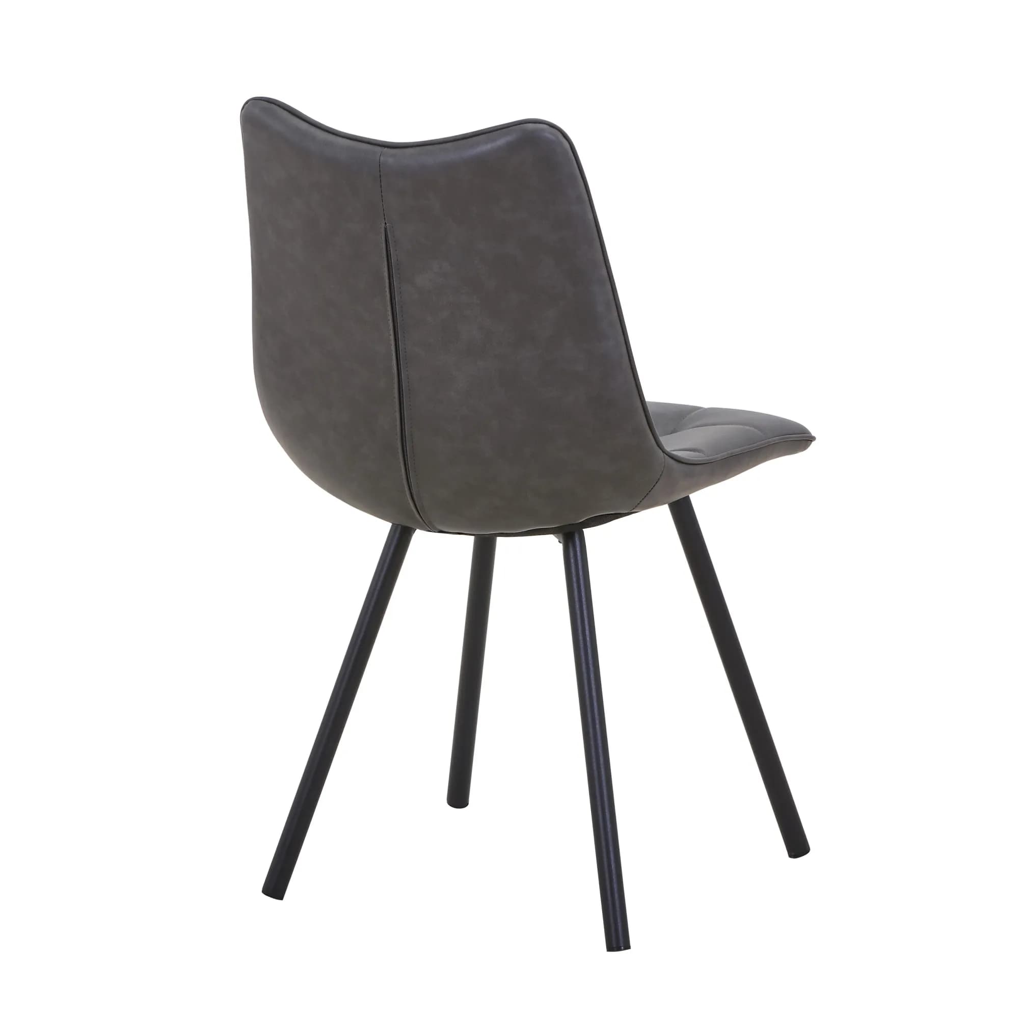 Alnwick Leather Effect Grey Dining Chair