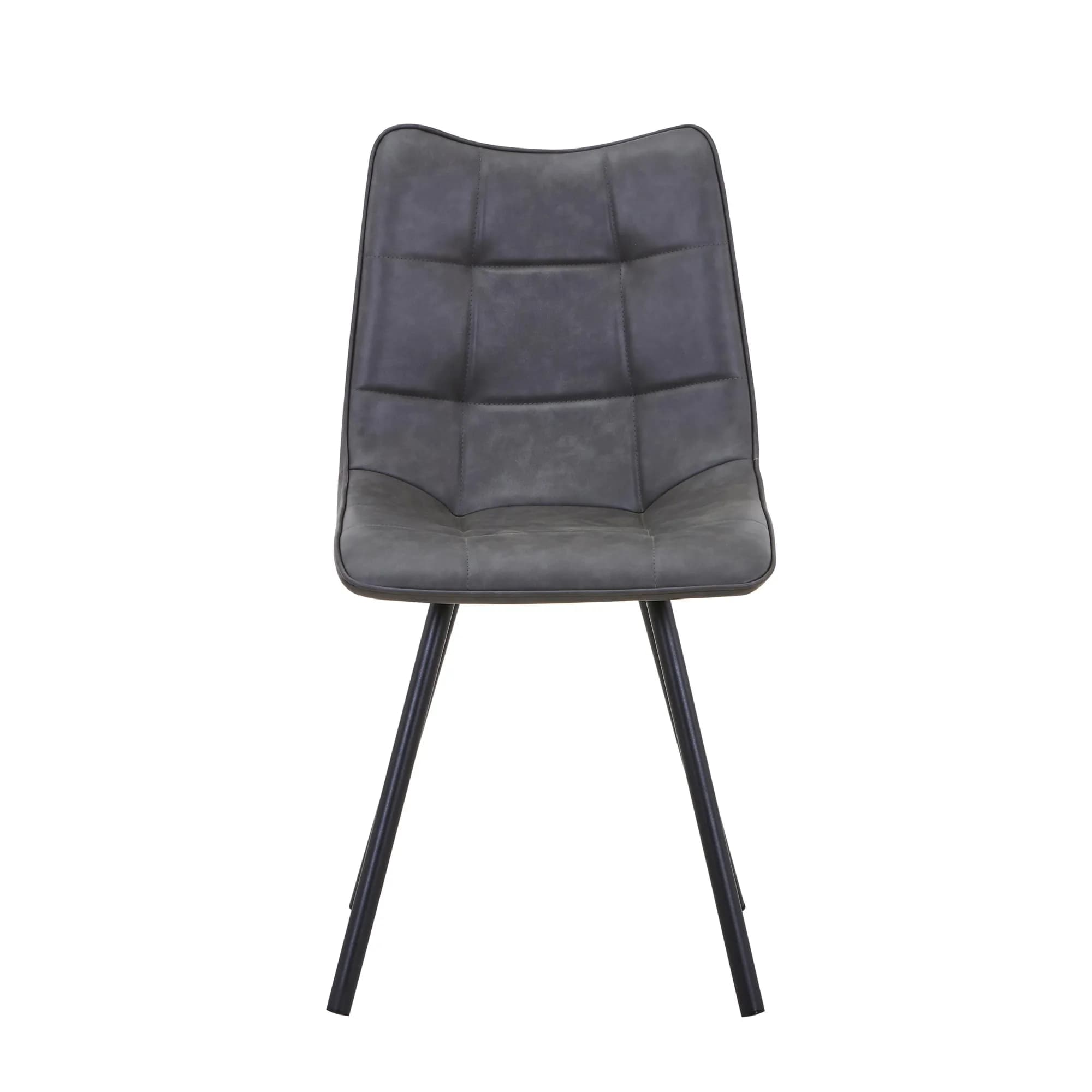 Alnwick Leather Effect Grey Dining Chair