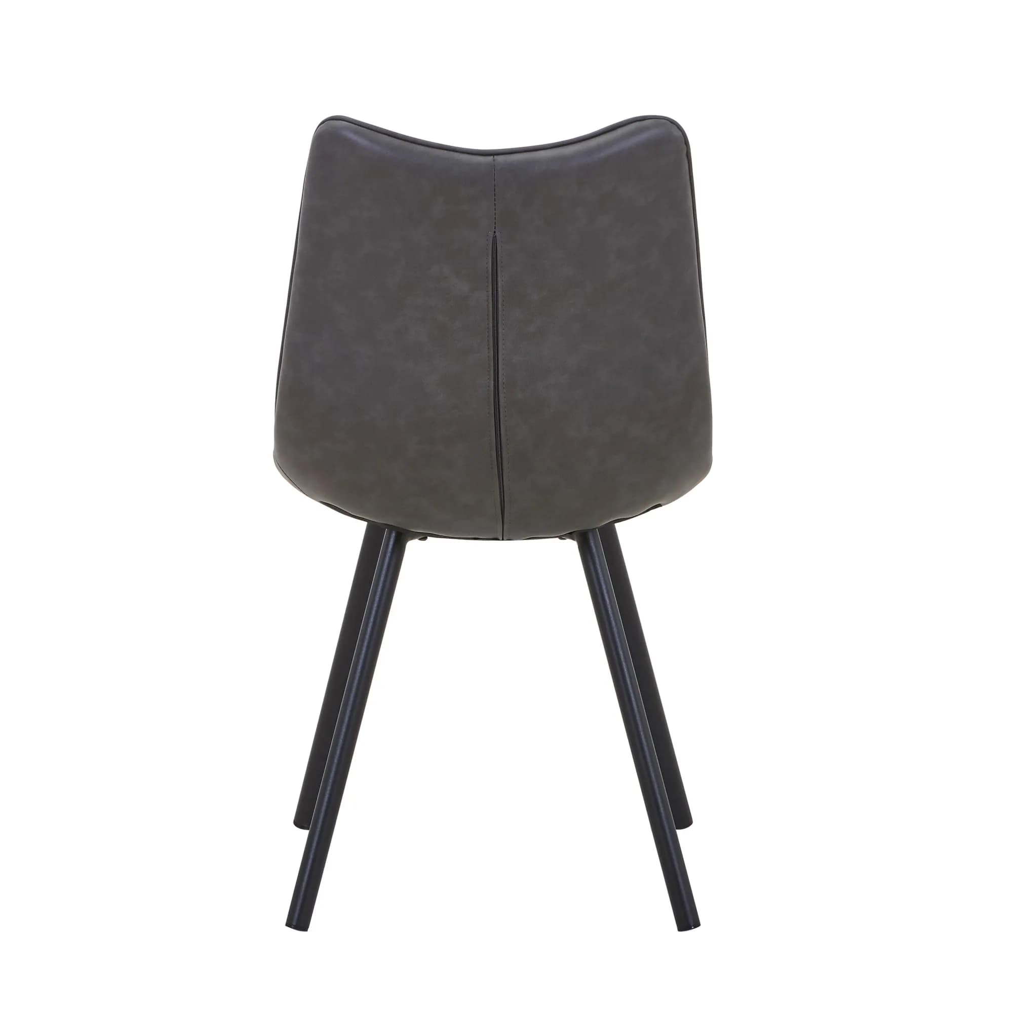 Alnwick Leather Effect Grey Dining Chair