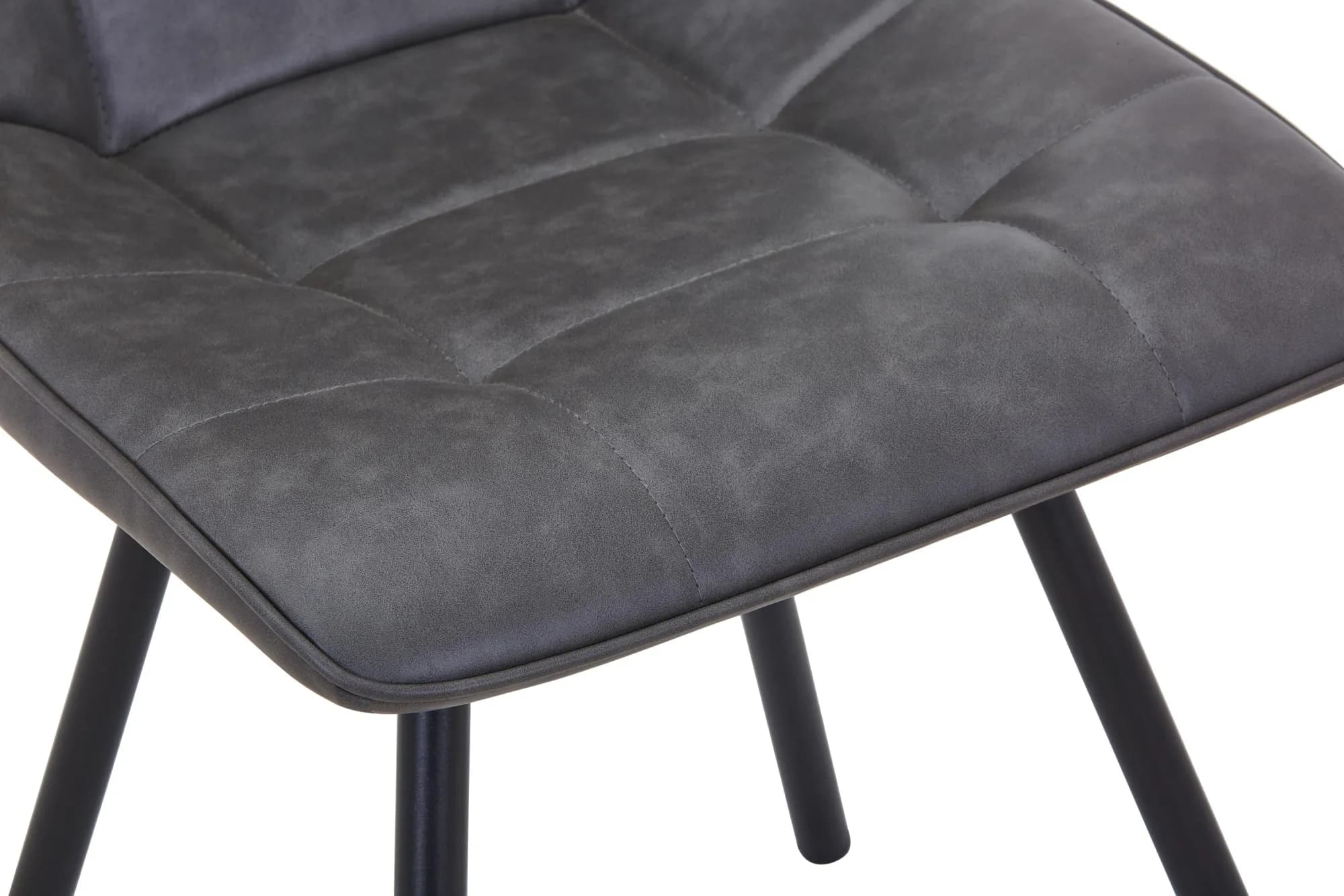 Alnwick Leather Effect Grey Dining Chair
