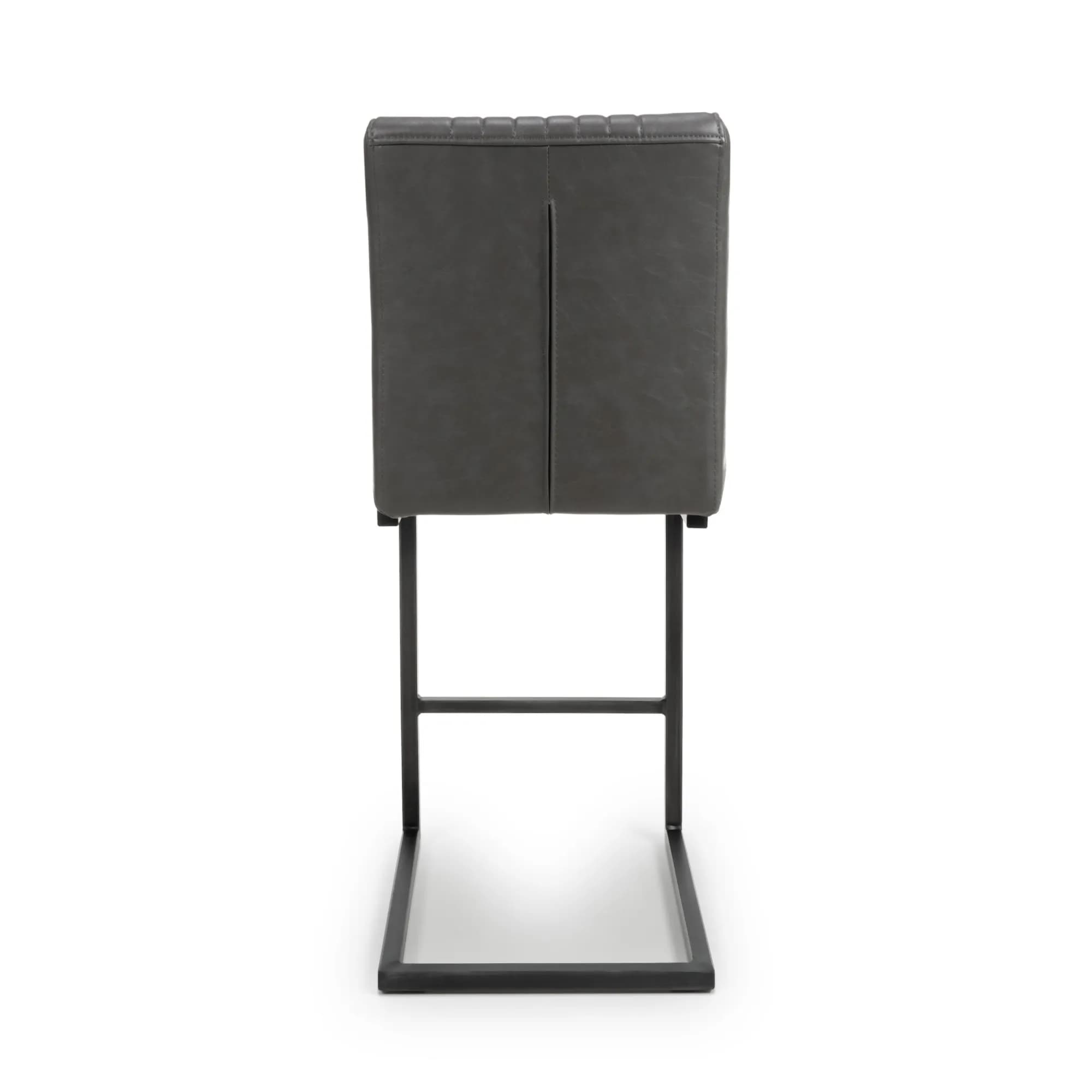 Archer Cantilever Leather Effect Grey Bar Chair