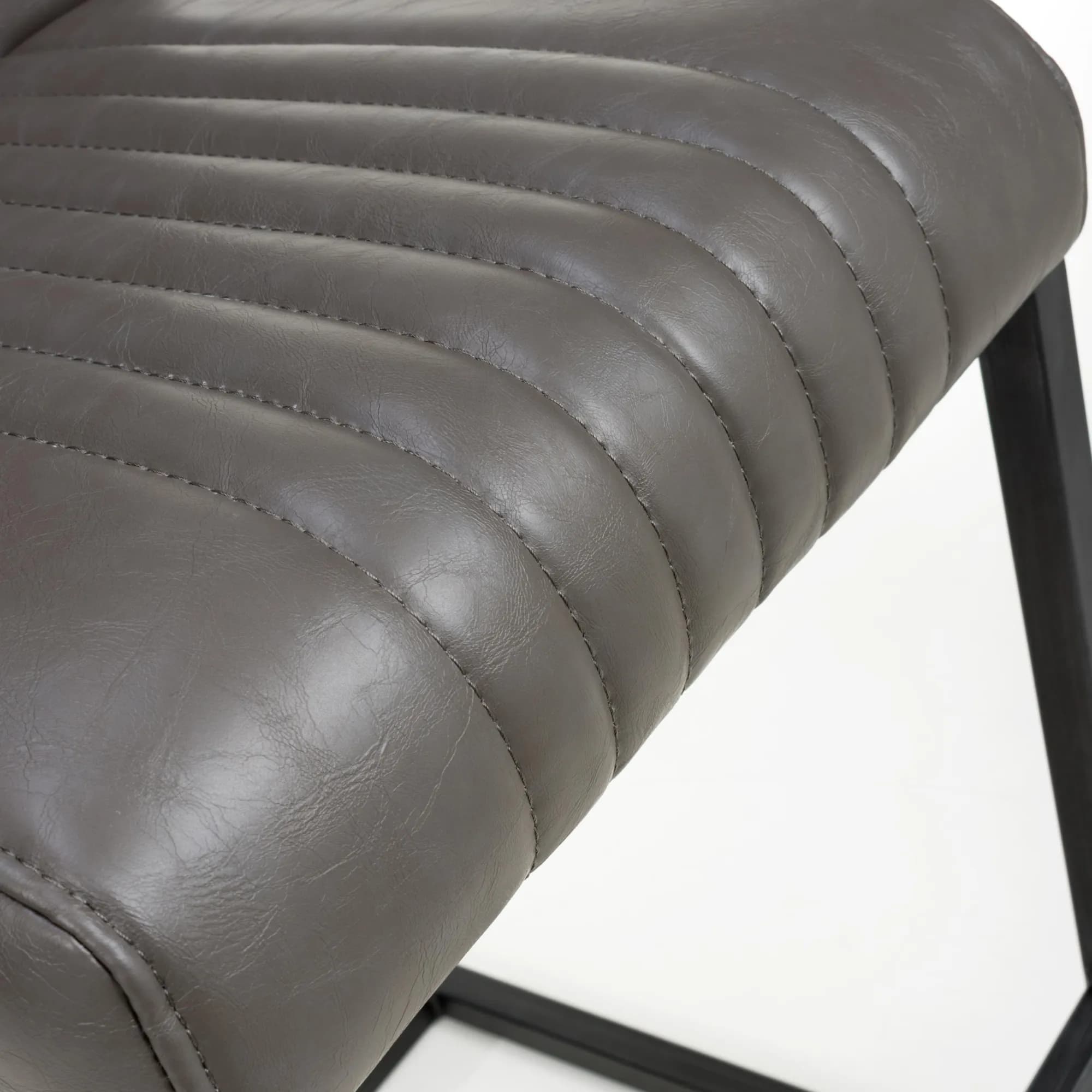 Archer Cantilever Leather Effect Grey Bar Chair
