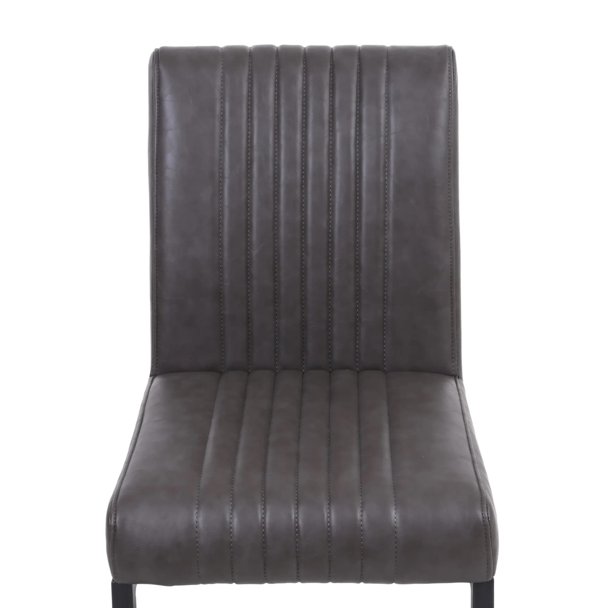 Archer Cantilever Leather Effect Grey Dining Chair