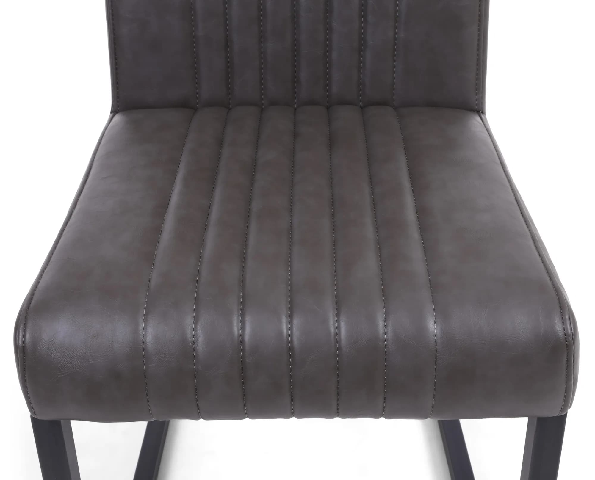 Archer Cantilever Leather Effect Grey Dining Chair