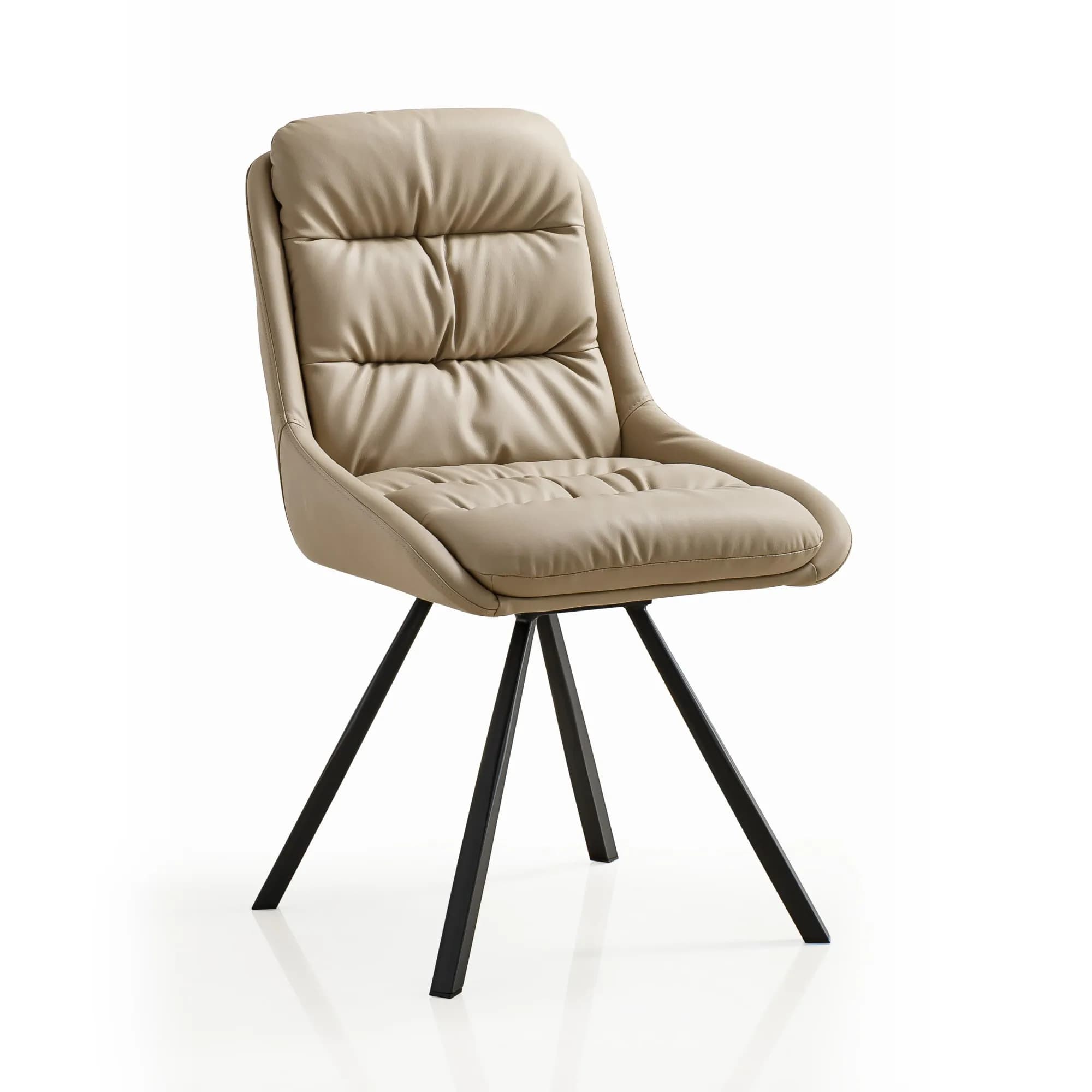 Arnhem Leather Effect Cream Dining Chair