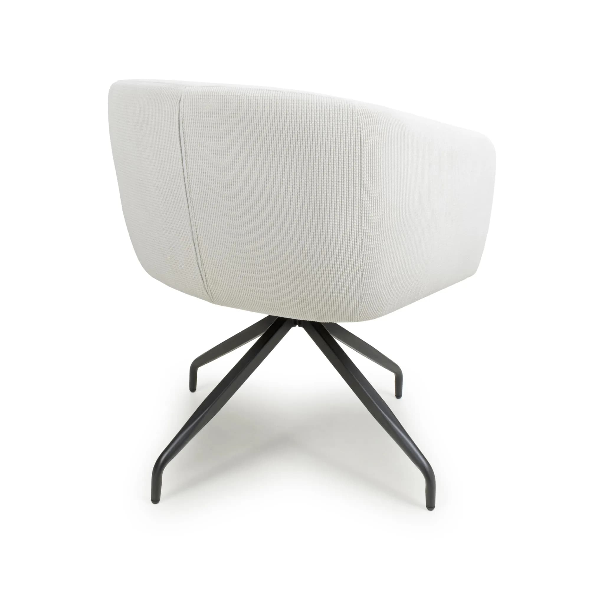 Artemis Corduroy White Swivel Chair